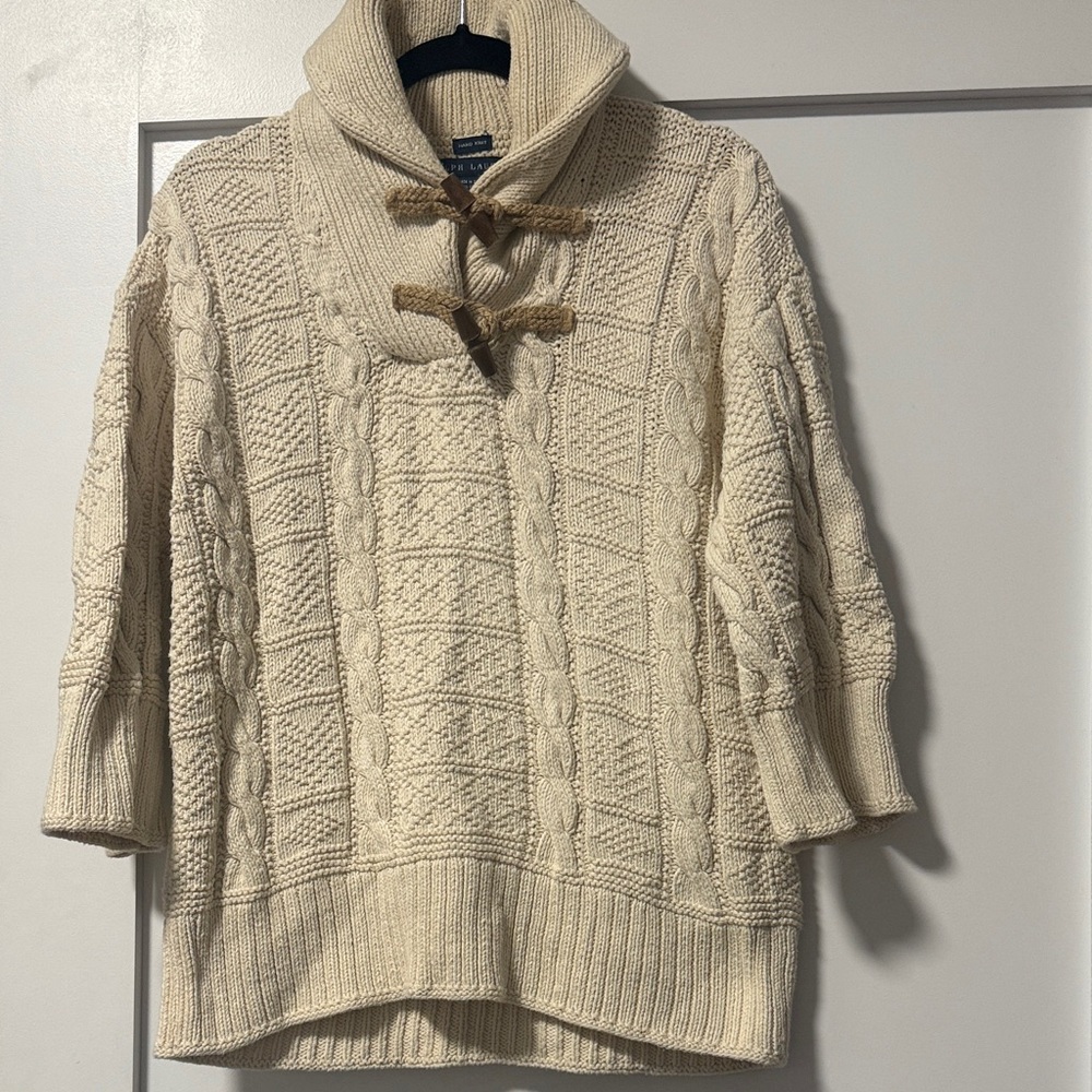 Ralph Lauren Women's Cream Cowl Neck Sweater